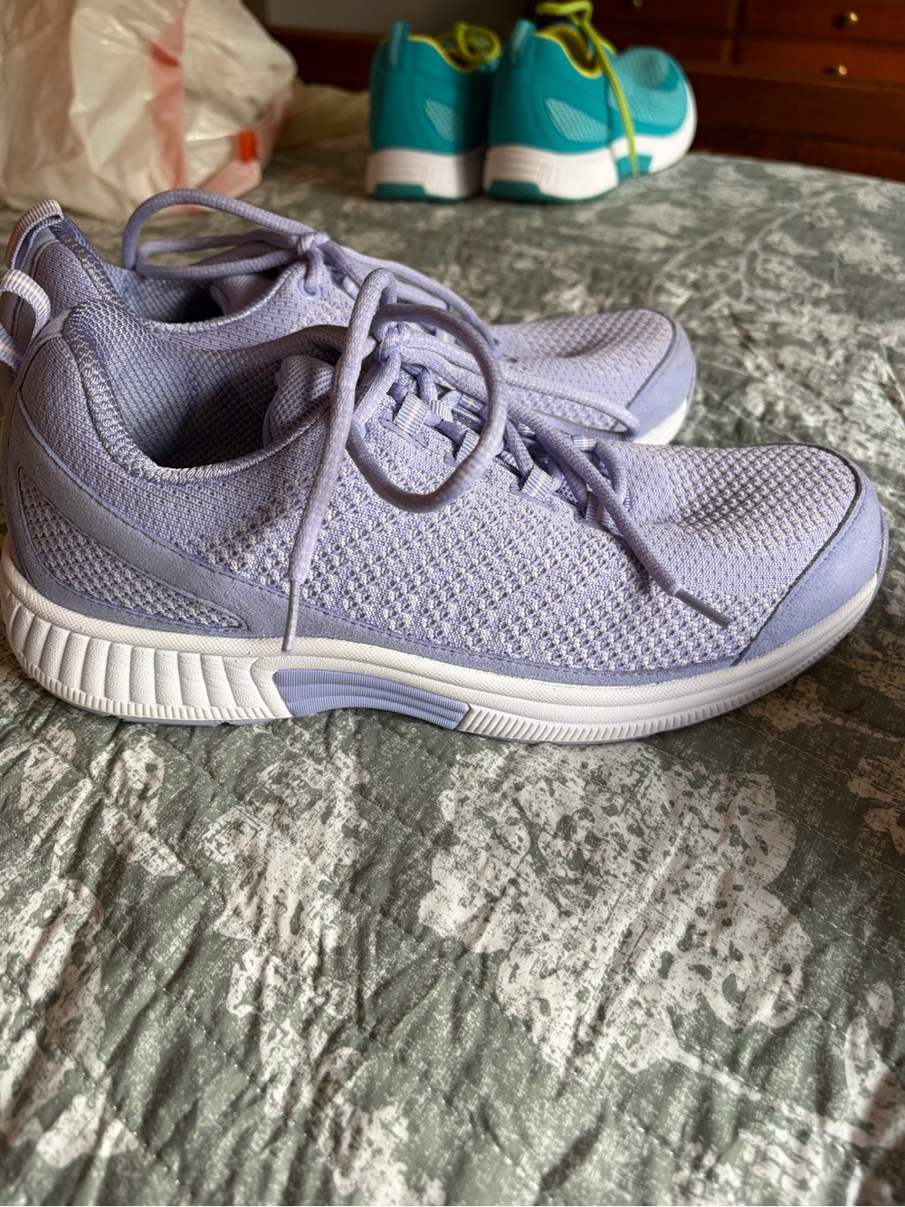Lightweight Lavender Knit Lace-Up Women's Sneaker